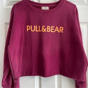 Pull&Bear Teens Edition Maroon Top with Yellow Logo Women’s M/L